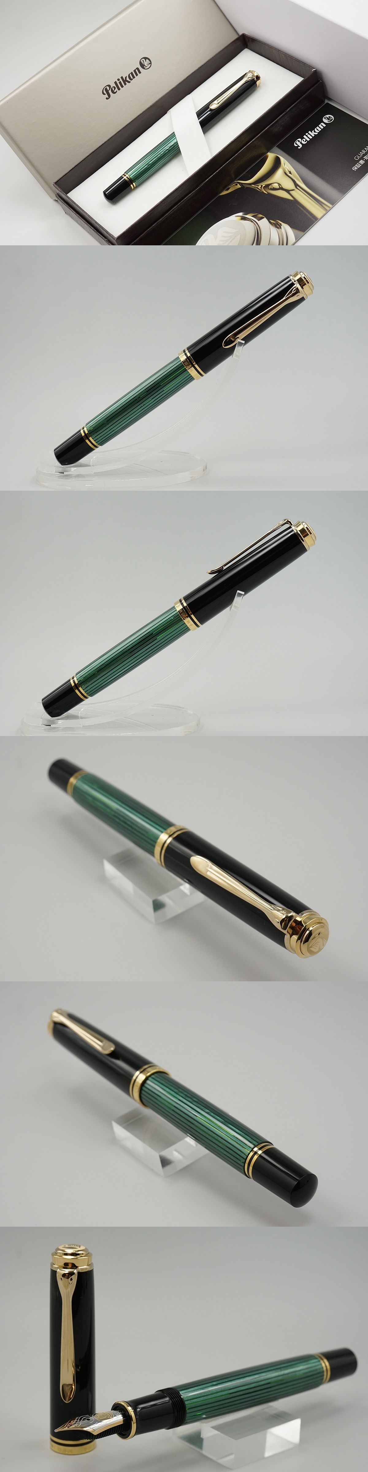 NEW ペリカン スーベレーン M800 グリーンストライプ（緑縞）万年筆 各サイズ – 古美術と筆記具 粋右
